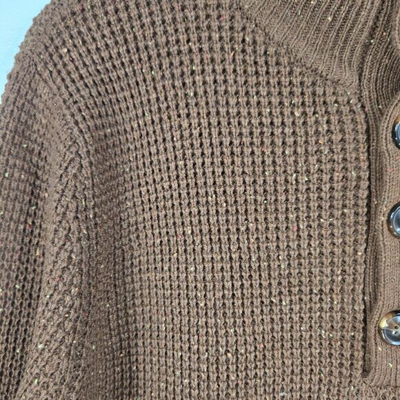 Alesbury Men's Size Small Brown Speckled 1/4 Button Up Sweater NWOT - Picture 2 of 7